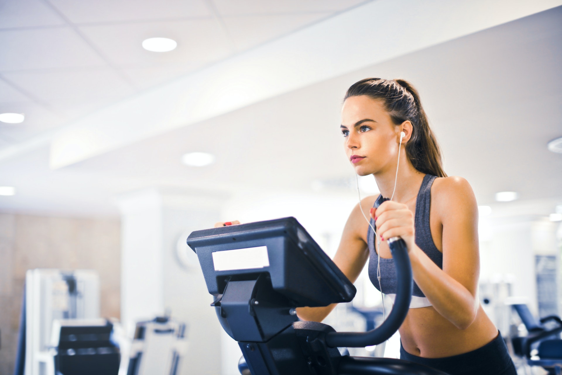 woman on treadmill at gym